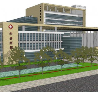 医院门急诊su模型下载_sketchup草图大师SKP模型
