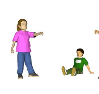 儿童人群su模型下载_sketchup草图大师SKP模型