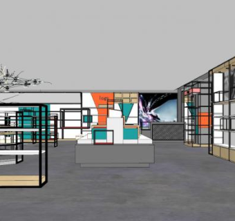 现代售楼中心室内SU模型下载_sketchup草图大师SKP模型