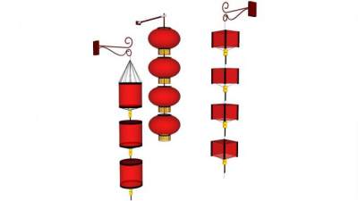 中式挂饰su模型下载_sketchup草图大师SKP模型