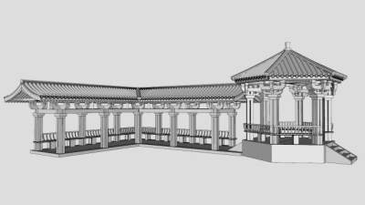 回廊su模型下载_sketchup草图大师SKP模型