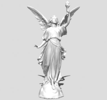 欧式天使人物雕塑SU模型下载_sketchup草图大师SKP模型
