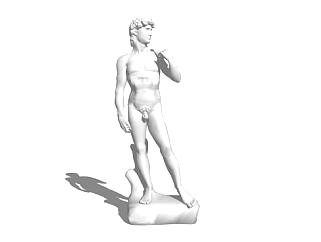 米切朗基罗大卫雕塑SU模型下载_sketchup草图大师SKP模型