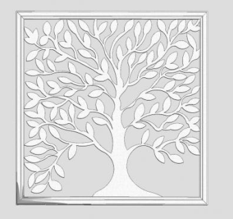 雕花树形装饰板SU模型下载_sketchup草图大师SKP模型