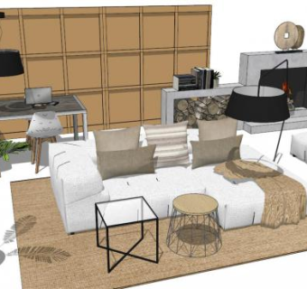 现代简约家具su模型下载_sketchup草图大师SKP模型