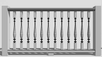 户外楼梯栏杆su模型下载_sketchup草图大师SKP模型