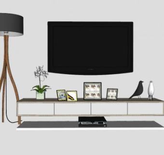 简约电视柜家具SU模型下载_sketchup草图大师SKP模型