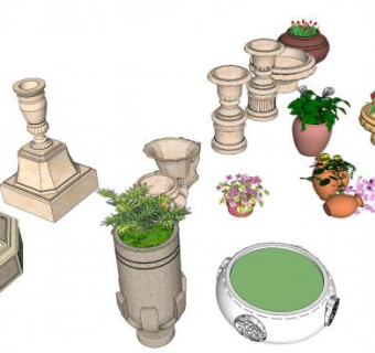 花柱su模型下载_sketchup草图大师SKP模型