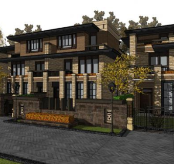 住宅别墅su模型下载_sketchup草图大师SKP模型