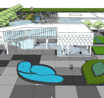 现代建筑售楼中心SU模型下载_sketchup草图大师SKP模型