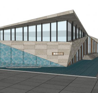 现代建筑售楼处SU模型下载_sketchup草图大师SKP模型