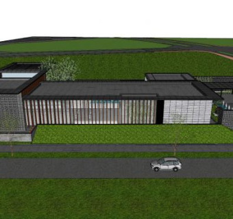 绿地售楼中心SU模型下载_sketchup草图大师SKP模型