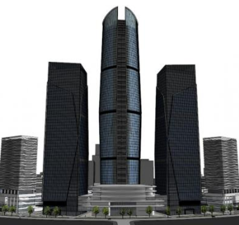 超高层办公楼su模型下载_sketchup草图大师SKP模型