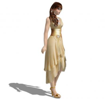 绫罗绸缎美女SU模型下载_sketchup草图大师SKP模型