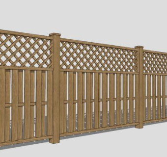 防腐木栏杆su模型下载_sketchup草图大师SKP模型