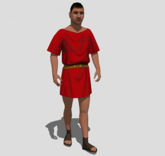红色麻衣欧洲男人SU模型下载_sketchup草图大师SKP模型