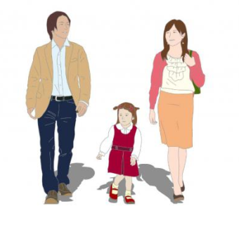 一家三口人物SU模型下载_sketchup草图大师SKP模型