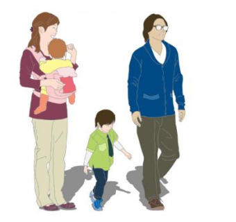 一家四口人物SU模型下载_sketchup草图大师SKP模型