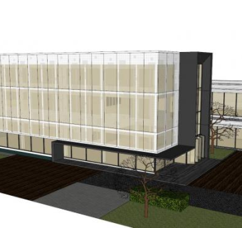 现代小区售楼处SU模型下载_sketchup草图大师SKP模型