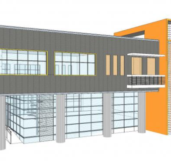 现代双层售楼建筑SU模型下载_sketchup草图大师SKP模型