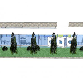 现代售楼厅建筑SU模型下载_sketchup草图大师SKP模型