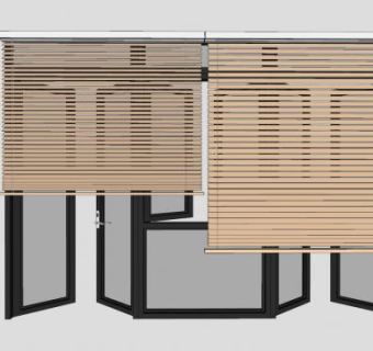 现代百叶帘推窗SU模型下载_sketchup草图大师SKP模型