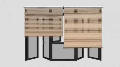 现代百叶帘推窗SU模型下载_sketchup草图大师SKP模型