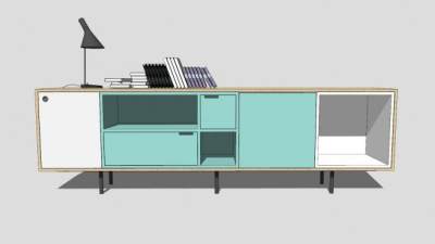 简约电视柜装饰品SU模型下载_sketchup草图大师SKP模型