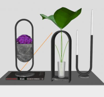 创意花瓶装饰品SU模型下载_sketchup草图大师SKP模型
