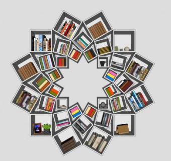 万花筒创意书架SU模型下载_sketchup草图大师SKP模型