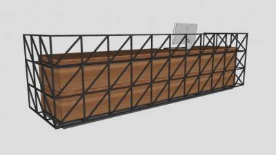 工业风前台柜SU模型下载_sketchup草图大师SKP模型