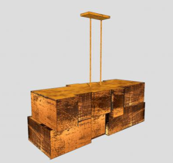 复古原木吊灯SU模型下载_sketchup草图大师SKP模型