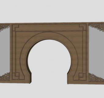 中式月亮门sketchup模型下载_sketchup草图大师SKP模型