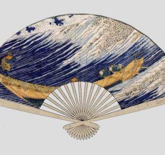 纸扇装饰SU模型下载_sketchup草图大师SKP模型