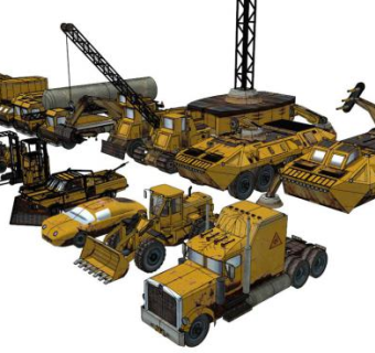 各类施工机械su模型下载_sketchup草图大师SKP模型