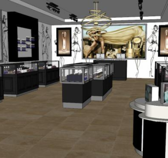 护肤品店铺su模型下载_sketchup草图大师SKP模型