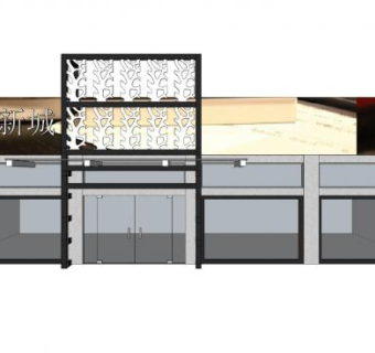 桂北新城售楼部SU模型下载_sketchup草图大师SKP模型