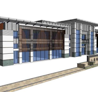 八桂绿城售楼部SU模型下载_sketchup草图大师SKP模型