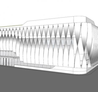 现代螺旋建筑售楼处SU模型下载_sketchup草图大师SKP模型