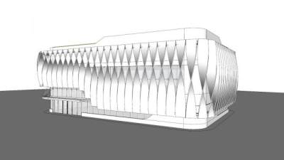 现代螺旋建筑售楼处SU模型下载_sketchup草图大师SKP模型