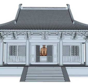 唐朝建筑su模型下载_sketchup草图大师SKP模型