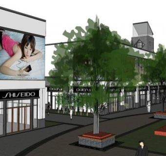 商业场景su模型下载_sketchup草图大师SKP模型