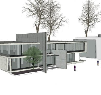工业建筑售楼部SU模型下载_sketchup草图大师SKP模型