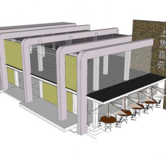 上隽嘉苑售楼处SU模型下载_sketchup草图大师SKP模型