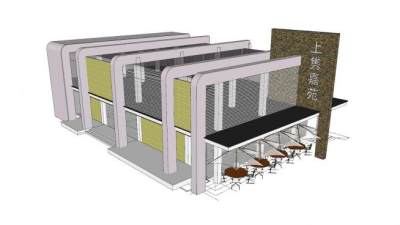 上隽嘉苑售楼处SU模型下载_sketchup草图大师SKP模型