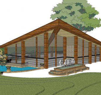 仁禾广场售楼处SU模型下载_sketchup草图大师SKP模型