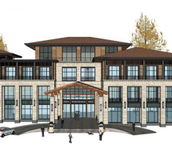 简欧售楼处SU模型下载_sketchup草图大师SKP模型