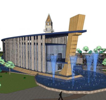 售楼处建筑SU模型下载_sketchup草图大师SKP模型