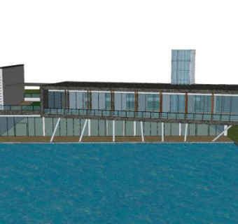 现代工业建筑售楼处SU模型下载_sketchup草图大师SKP模型