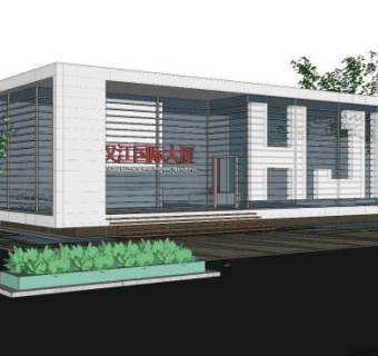 汉江国际大厦售楼处SU模型下载_sketchup草图大师SKP模型